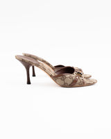 Gucci Monogram Bamboo Horsebit Heels - EU 39