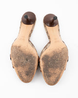 Gucci Monogram Bamboo Horsebit Heels - EU 39