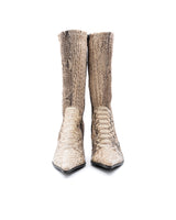 Le Silla Snakeskin Python Heeled Boots