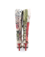 Roberto Cavalli Floral Print Knee High Boots