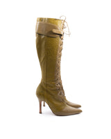 Dior Ostrich Leather Knee High Boots