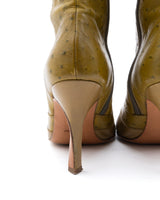 Dior Ostrich Leather Knee High Boots