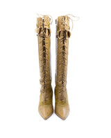 Dior Ostrich Leather Knee High Boots