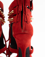Giuseppe Zanotti Red Suede Fringe Heels - EU 38.5