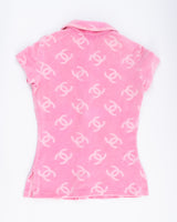 Chanel 1996 Velour Polo Top