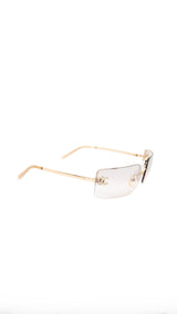Chanel Rimless Rhinestone Sunglasses