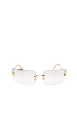 Chanel Rimless Rhinestone Sunglasses