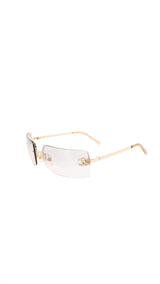 Chanel Rimless Rhinestone Sunglasses