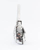 Fendi Silver Sequin Baguette