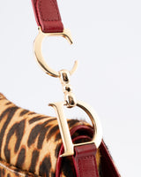 Dior Leopard Print Pony Hair Saddle Bag