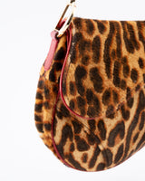 Dior Leopard Print Pony Hair Saddle Bag