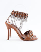 Manolo Blahnik Bullet Chain Leather Heels - EU 35