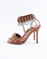 Manolo Blahnik Bullet Chain Leather Heels - EU 35