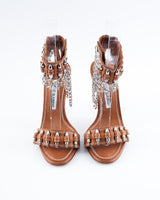 Manolo Blahnik Bullet Chain Leather Heels - EU 35