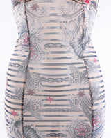 Jean Paul Gaultier X Lindex Tattoo Print Mesh Dress