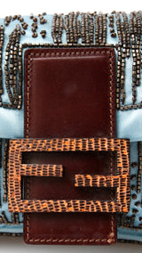 Fendi Satin Beaded Baguette Bag