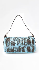 Fendi Satin Beaded Baguette Bag