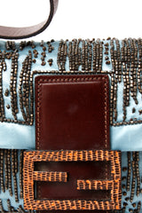 Fendi Satin Beaded Baguette Bag