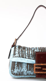 Fendi Satin Beaded Baguette Bag
