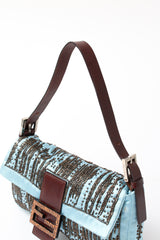 Fendi Satin Beaded Baguette Bag