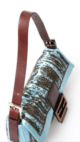 Fendi Satin Beaded Baguette Bag