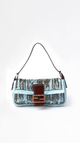 Fendi Satin Beaded Baguette Bag