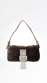 Fendi Velvet Tassel Baguette Bag