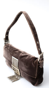 Fendi Velvet Tassel Baguette Bag