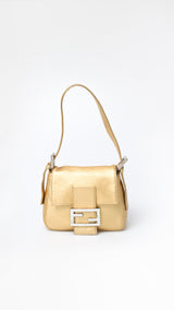 Fendi Gold Mini Baguette Bag