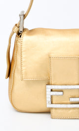 Fendi Gold Mini Baguette Bag