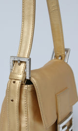 Fendi Gold Mini Baguette Bag