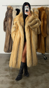 Vintage Golden Island Fox Fur Coat