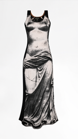 Jean Paul Gaultier Tromp I'Oeil Silk "Statue" Dress