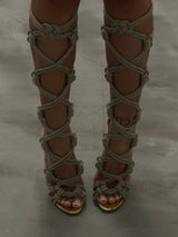 Jimmy Choo Keane Rope Gladiator Heels - EU 38
