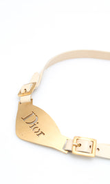 Dior Leather Plate Choker Necklace