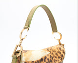Dior Leopard Ostrich Saddle Bag