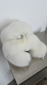 Fox Fur Trapper Hat - White