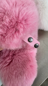 Fox Fur Trapper Hat - Pink