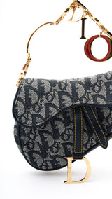 Dior Monogram Mini Saddle Wristlet Bag