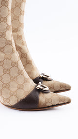 Gucci Monogram Ankle Boots - EU 37