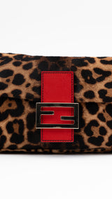 Fendi Leopard Print Pony Hair Baguette