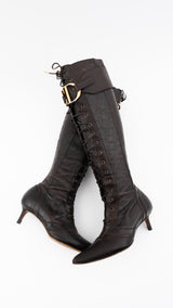 Dior Crocodile Leather CD Boots - EU 36.5