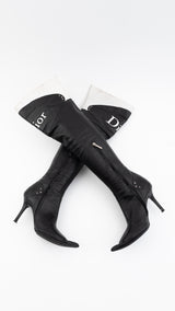 Dior Leather Moto Thigh-high Boots - EU 38.5