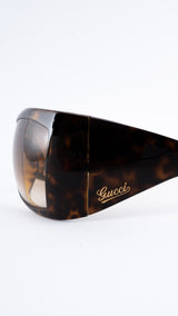 Gucci Tortoiseshell Shield Sunglasses
