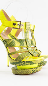 Gianmarco Lorenzi Snakeskin Heels - EU 38