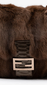 Fendi Mink Fur & Python Mamma Baguette
