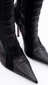 Gianmarco Lorenzi Python Leather Knee High boots