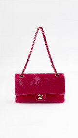 Chanel Velvet Quilted Classic Flap Bag