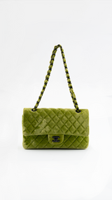 Chanel Velvet Quilted Classic Flap Bag
