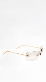 Chanel Rimless Rhinestone Sunglasses